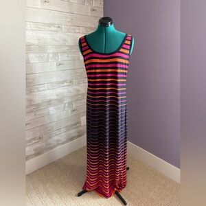 Roz & Ali Pink and Orange Sleeveless Maxi Dress